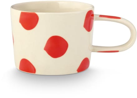 VT Wonen Mok met stippen – Rood – 350 ml – Keramiek – Glazuur