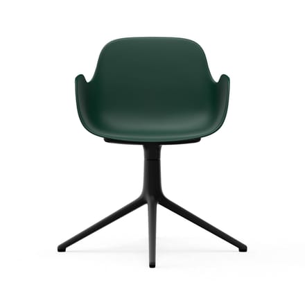 Normann Copenhagen - Form Draaifauteuil - groen - aluminium zwart