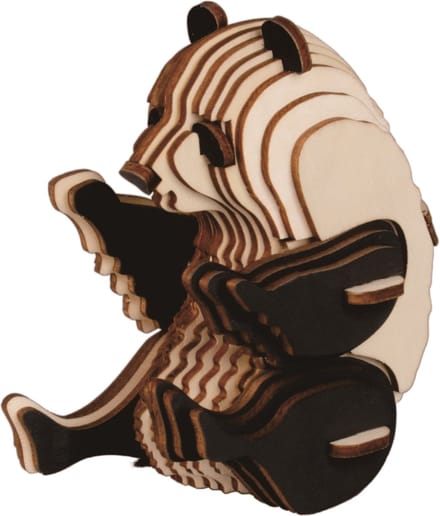 De Bouwplaats 3D Bouwpakket Panda - Houten puzzel - 43 onderdelen