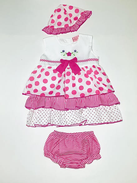 Sweet Elegance babyset 3-delig - roze stip - 68/74 (6-12)
