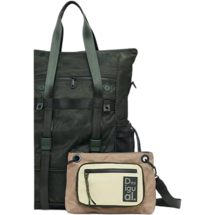 Desigual schoudertas rugzak Neo Grunge Voyager Nylon Backpack Khaki kaki