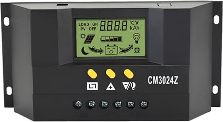 Zonne Laadregelaar - Solar Controller - Energie Beheer - Automatische 12V/24V - 30A - Zwart