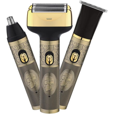 3-in-1 Elektrische Reciproque Scheerapparaat Neushaar Trimmer Vintage Kappers Clippers goud