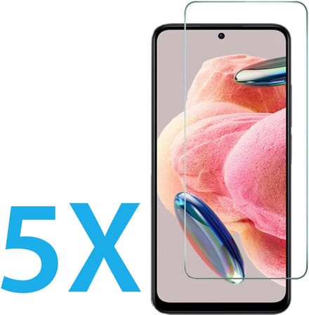 Glasplaatje Geschikt voor: Xiaomi Redmi 12 - 5x Screenprotector - screen protector - glas - bescherm - beschermglas