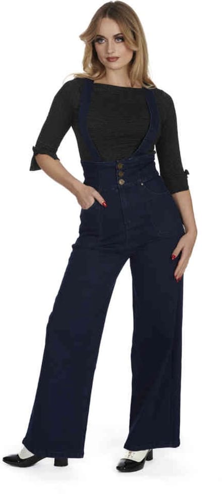Banned - Denim Day Wijde broek - L - Blauw