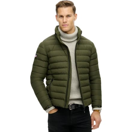 Superdry Fuji Print Padded Jacket Heren Jas - Dark Moss Green - Maat Xl