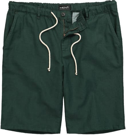 Men Plus - Heren - Linnenmix-Bermuda relaxed fit elastische tailleband - Donkerpetrol - Maat 60