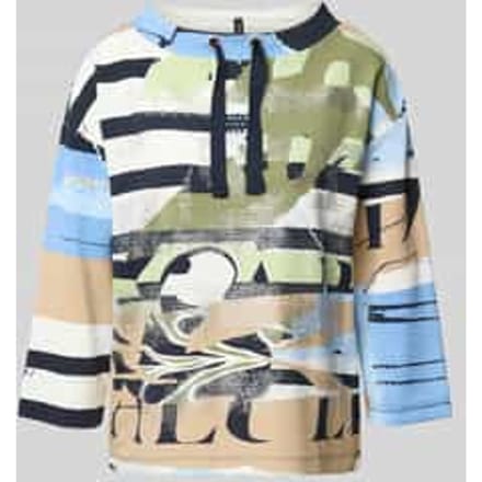 Sweatshirt van viscosemix met ronde hals en tunnelkoord
