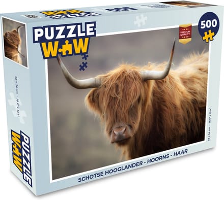 Puzzel Schotse Hooglander - Hoorns - Haar - Legpuzzel - Puzzel 500 stukjes
