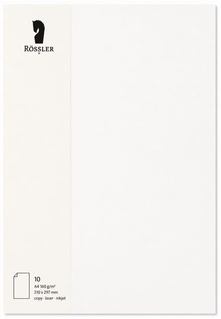 Rössler papier - A4 Schrijfpapier - Fijn papier - 10 Vel - 160g - Wit