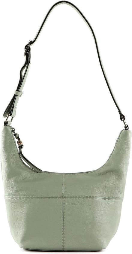 FREDsBRUDER Leren Schoudertas Pruvia Small Bucket Sage Mintgroen