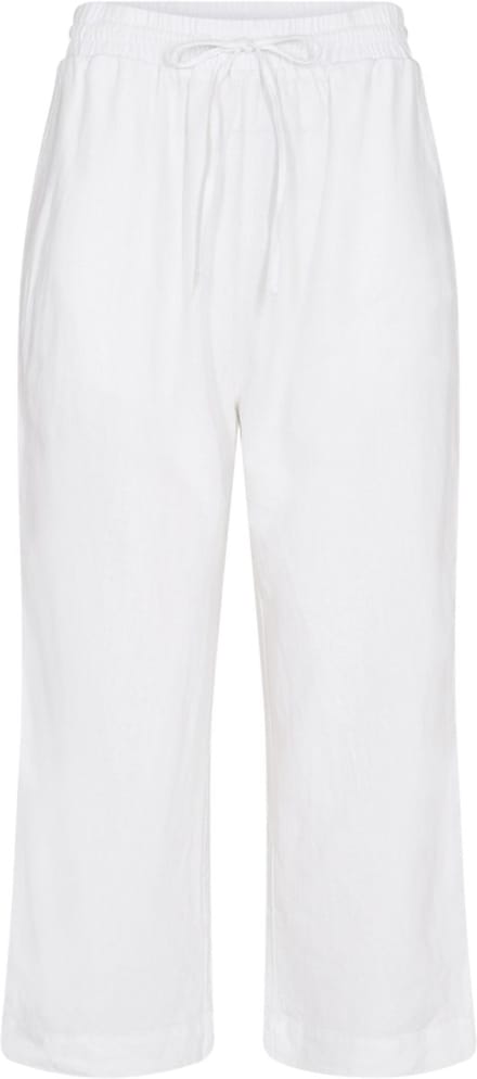 wide leg broek van linnenmix met elastische band model 'Lava'