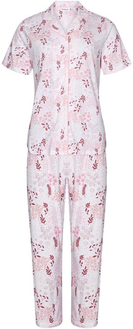 Pastunette Pyjama Coral Breeze - Katoen - Doorknoop - Wit - Maat 48