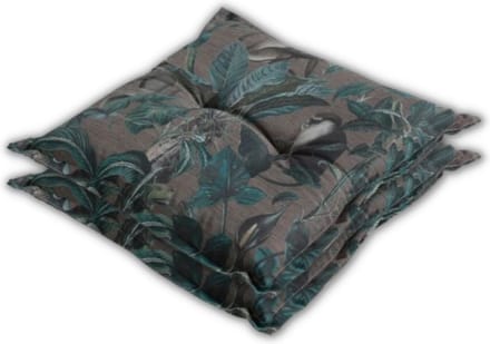 Madison - Zitkussen - Universeel - 2 stk. - 50x50 cm - Floris - Hocker - Groen - Bruin