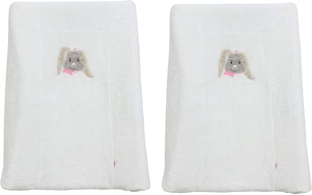Konijntje - hoes voor aankleedkussen - 70x50 cm - roze - set van 2 stuks