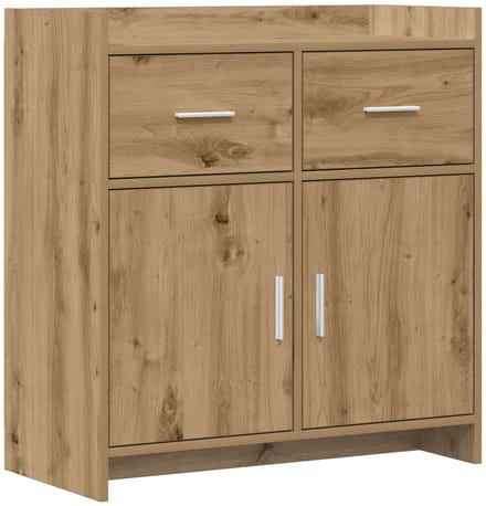 vidaXL - Dressoir - Artisanaal - eiken - 75 - x - 36 - x - 80 - cm - Bewerkt - hout