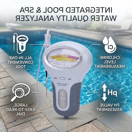 Complete Water Testkit voor Zwembaden en Spa's - CL2 Chloor en pH Tester met Meetsonde voor Optimale Waterkwaliteit