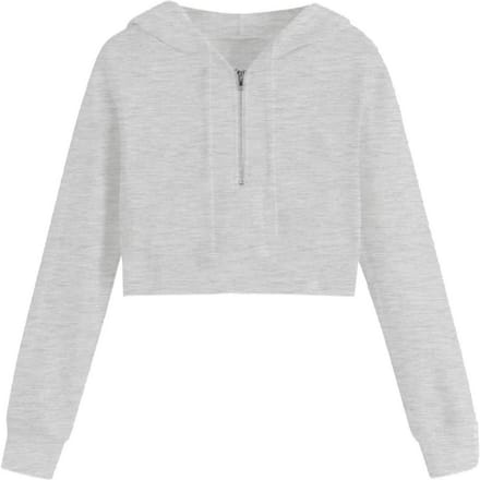 Miso Effen cropped hoodie voor dames (Grijs)