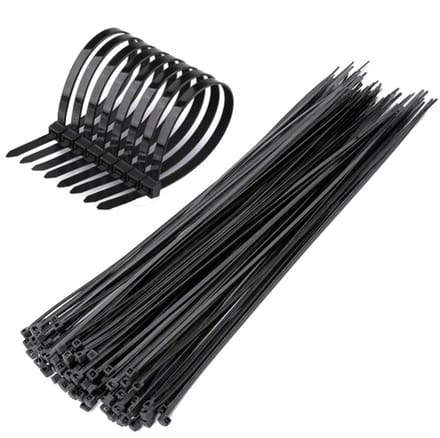 100x zwarte kabelbinders 3,6x300 mm - sterke plastic kabelbinders