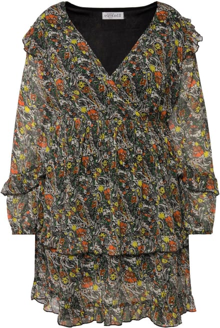 Studio Untold - Dames - Chiffon mini-jurk - Grasgroen - Maat 50+