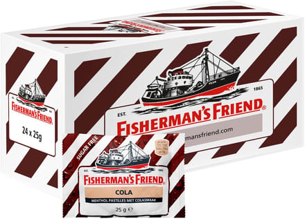 Fisherman's Friend - Cola Suikervrij - 24 zakjes - 25 gram