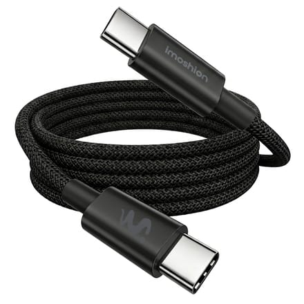imoshion Braided USB-C naar USB-C kabel 100W - 1 meter - Zwart