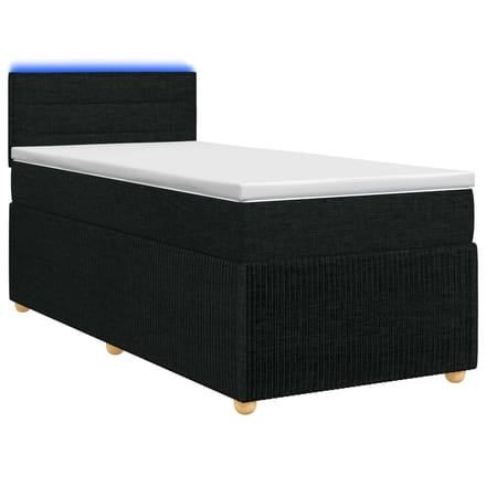 vidaXL - Boxspringbed - met - matras - met - hoofdeinde - Zwart - 100 - x - 200 - cm - Stof