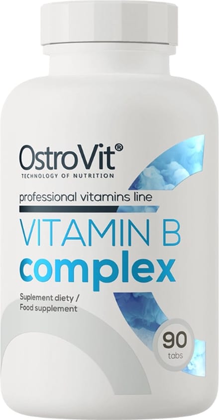 Vitaminen - Vitamin B Complex - 90 Tablets - OstroVit - + BeBulk Nutrition Pillendoos