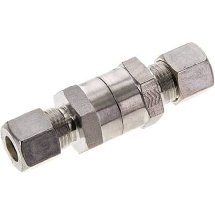 10L (M16x1.5) RVS Terugslagklep Knelfitting 1-250 bar ISO 8434-1