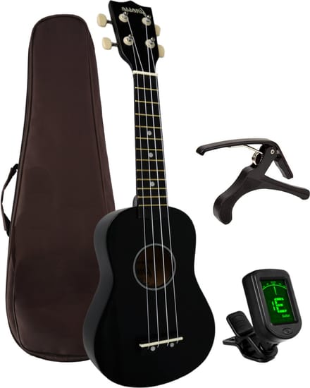 Finesse Ukelele - Starterset - 21" - Ukulele - Kind - Muziekinstrument – Zwart