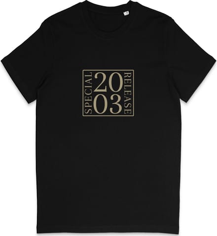 T Shirt Heren Dames - Geboortejaar 2003 - Tekst: Speciale Uitgave - Zwart - Maat L