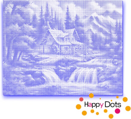 HappyDots DOT Painting Beekje 40x50cm - Stippelschilderij Blauw
