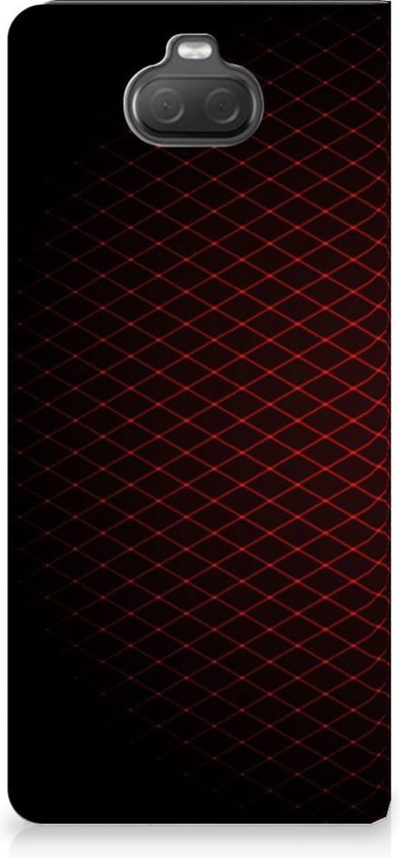 Sony Xperia 10 Hoesje met Magneet Geruit Rood