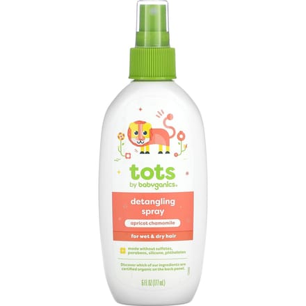 Babyganics, Spray Démêlant pour Tout-Petits, Abricot Camomille, 6 fl oz (177 ml) green