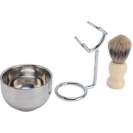 Scheerkwast Set Roestvrij Staal Houder Zacht Haar Scheerkwast Kom Houder Set voor Mannen gray