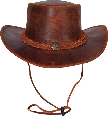 Urban 5884® - Cowboy - hat/Hoed - Chestnut - Cracker - 100% Leer - Uniseks - volwassene - Maat M