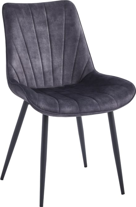 Colenis® - Lesedi Eetkamerstoel - Set Van 2 - Antraciet - Adoré Velvet - Industrieel