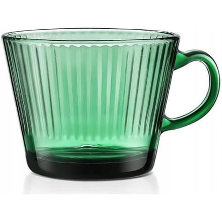 ECARLA Geribbelde Mok 380ml Flesgroen - Elegant Glaswerk