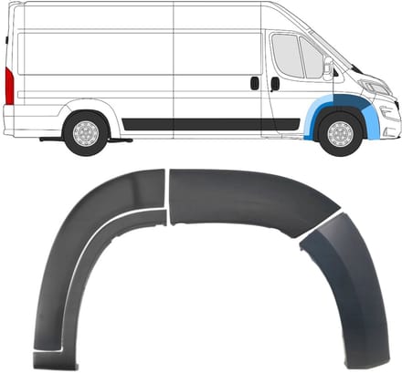 Set voorspatbord sierlijsten voor Citroen Jumper 2014-2018 / Rechts