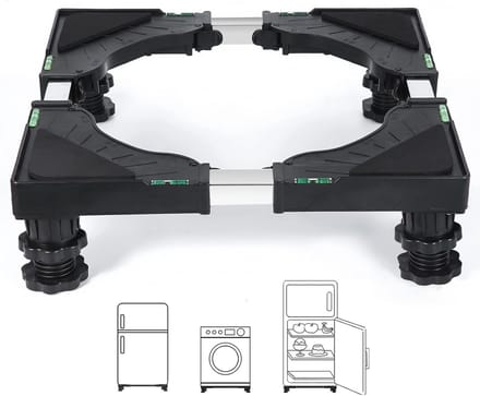 Verstelbare Mini Koelkaststandaard - Multifunctionele Basis voor Wasmachine en Droger (Zwart)