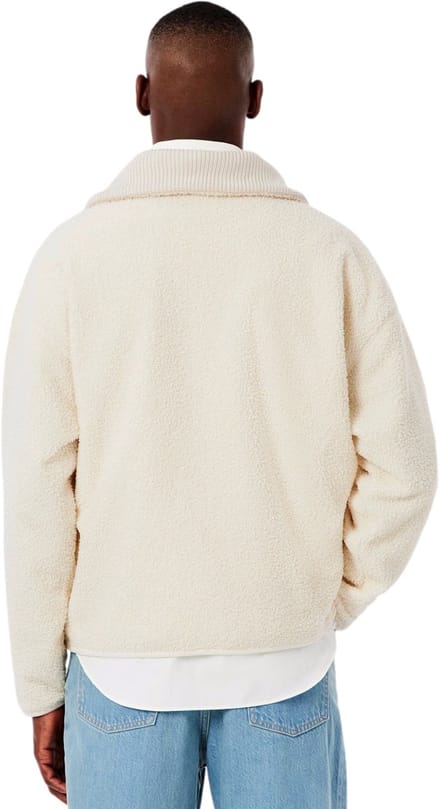 Lacoste heren ritskraag sweater polar fleece wit