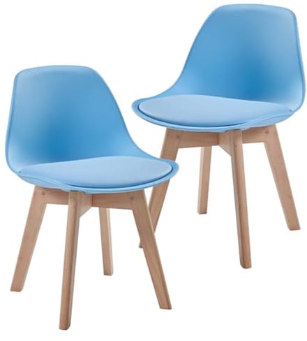 Kinderstoel set van 2 voor kinderen met ergonomisch design - Hemelsblauw
