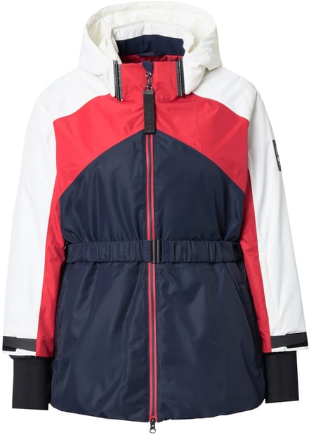 Ulla Popken - Dames - Performance-jas waterdicht 2-weg rits duimgat - Marine - Maat 46+