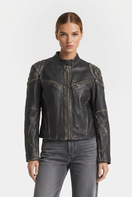 & Other Stories Mariette Leather Jacket Black Größe: S | Lederjacken Outlet | Damen | Schwarz