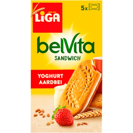 Sandwich Koekjes Yoghurt Aardbei