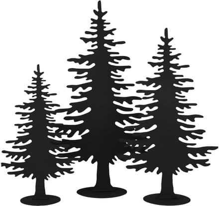 UNUS® Decoratieve standaards kerstboom van metaal set van 3 zwart