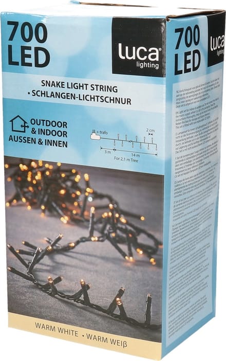 Luca Lighting kerstverlichting lichtsnoer - buiten - 700 lampjes extrawarm wit - flashfunctie - 1400 cm