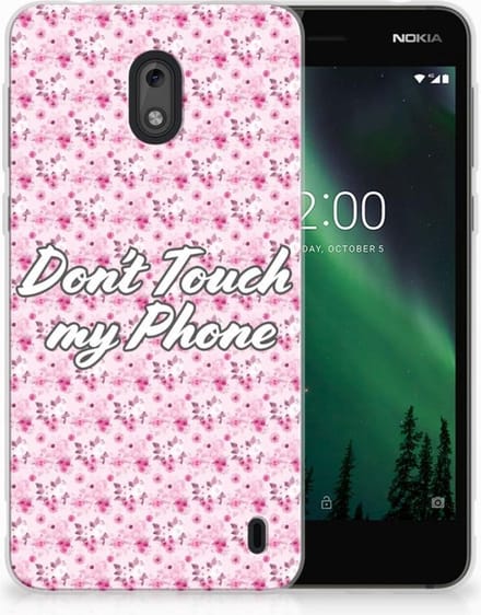 Nokia 2 Silicone-hoesje Flowers Pink DTMP