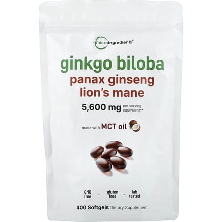 Micro Ingrediënten: Ginkgo Biloba, Ginseng, Hericium Gewei, 400 Softgels