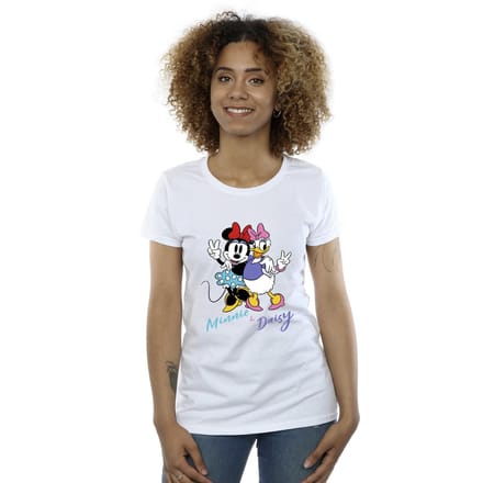 Disney Dames/Dames Minnie Mouse en Madeliefje T-shirt Katoen (Wit)